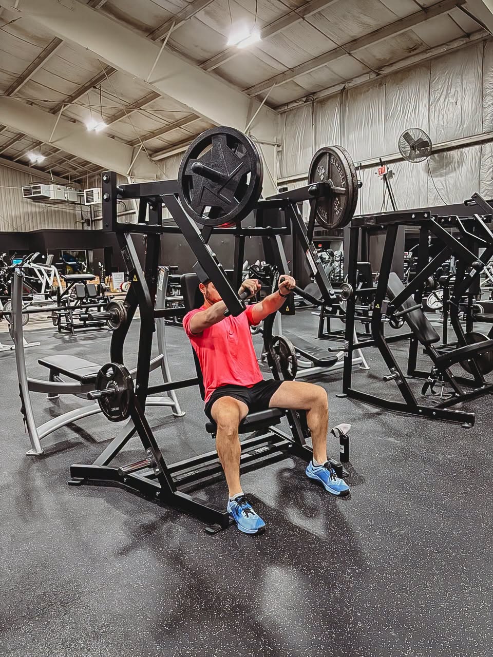 Hammer Strength plate-loaded ISO-Lateral chest press at TLAC